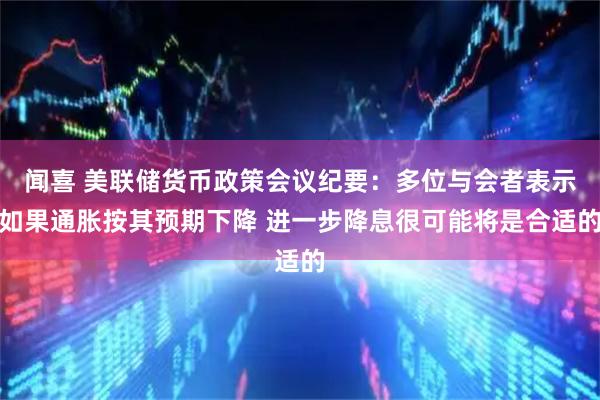 闻喜 美联储货币政策会议纪要：多位与会者表示如果通胀按其预期下降 进一步降息很可能将是合适的