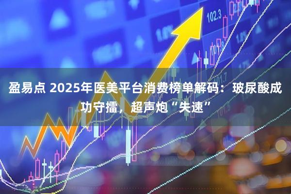 盈易点 2025年医美平台消费榜单解码：玻尿酸成功守擂，超声炮“失速”