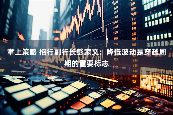 掌上策略 招行副行长彭家文：降低波动是穿越周期的重要标志