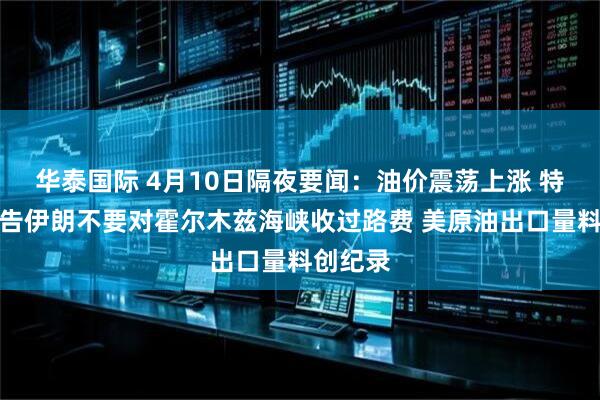华泰国际 4月10日隔夜要闻：油价震荡上涨 特朗普警告伊朗不要对霍尔木兹海峡收过路费 美原油出口量料创纪录